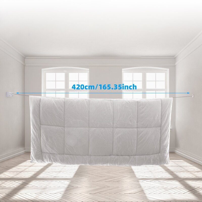 Home Telescopic Wall Hanging Stainless Clothesline Indoor Outdoor Invisible Line Drying Rack Laundry Hanger Accessories Supplies