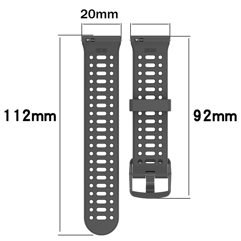 Hengittävä ranneke 20mm amazfit active 2 square/active 44mm -kellolle, gts 4 2 mini/bip 3 pro/gtr 42mm -kellolle, silikoninen urheiluranneke
