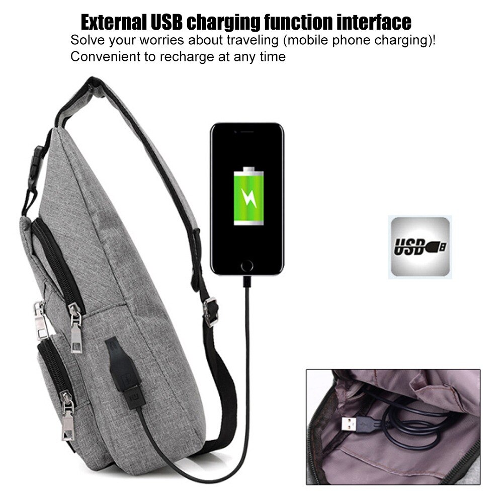 USB Ladung Oxford Crossbody-tasche Männer Anti-diebstahl Brust Pack Sommer Kurze Reise Boten Tasche Wasser Abweisend Schulter Tasche