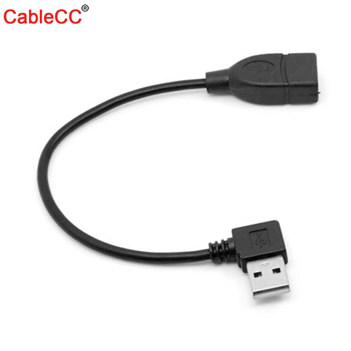 Cablecc 480Mbps Usb 2.0 Rechte Hoek 90 Graden A Type Man-Vrouw Verlengkabel 20Cm