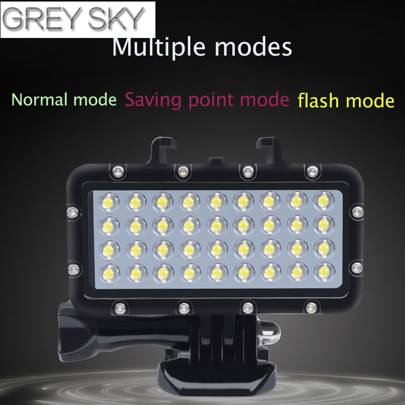 36 LED 45M lámpara de buceo impermeable Flash luz para GoPro Hero7 5 4 Hero3 Xiaomi Yi 4K + Lite mijia SJCAM SJ6 SJ7 accesorios de cámara