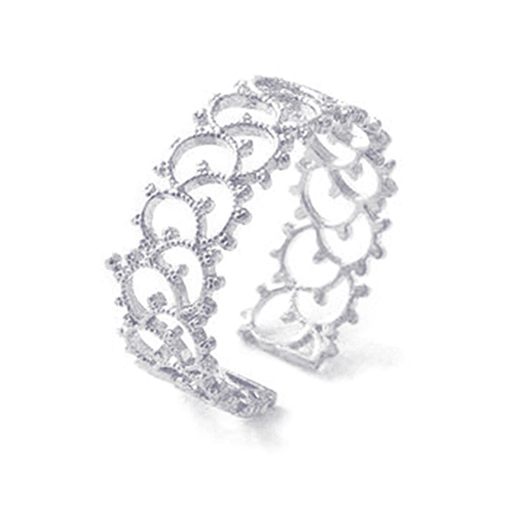 Lovely Women Hollow Flower Rings Cute Copper Girl Adjustable Rings Prom Wedding Night Party Jewelry: NO.3