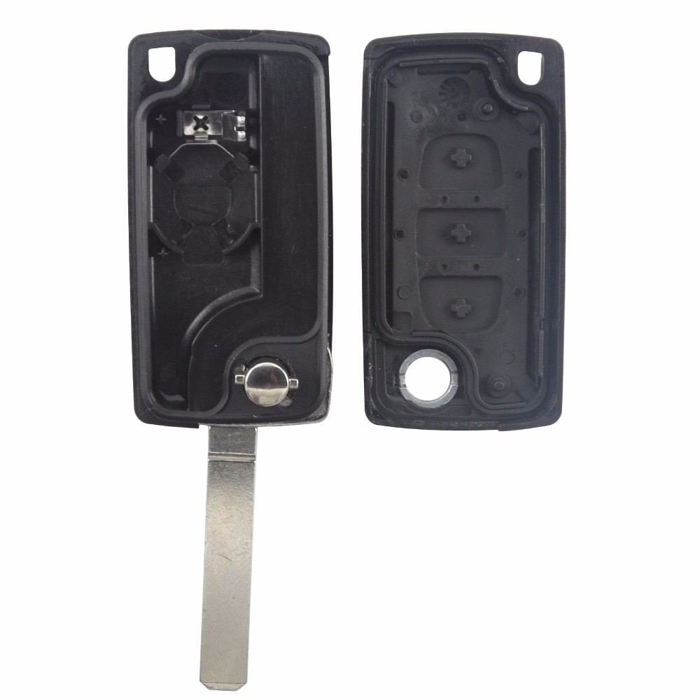 jingyuqin Flip Car Key Shell CE0536/CE0523 For Citroen C4 C5 C8 Xsara Picasso Berlingo Peugeot 307 607 807 Partner Lamp Trunk