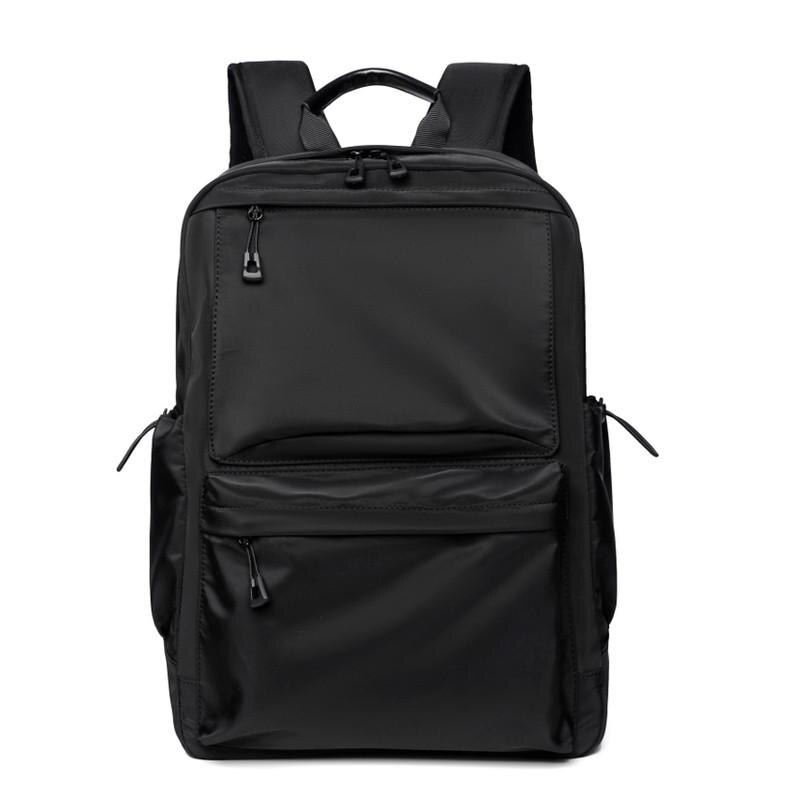 Mode Mannen Rugzak Effen Kleur Trendy Business Rugzak Oxford Doek Waterdichte Laptop Rugzak Eenvoudige Grote Capaciteit Bookbags: black