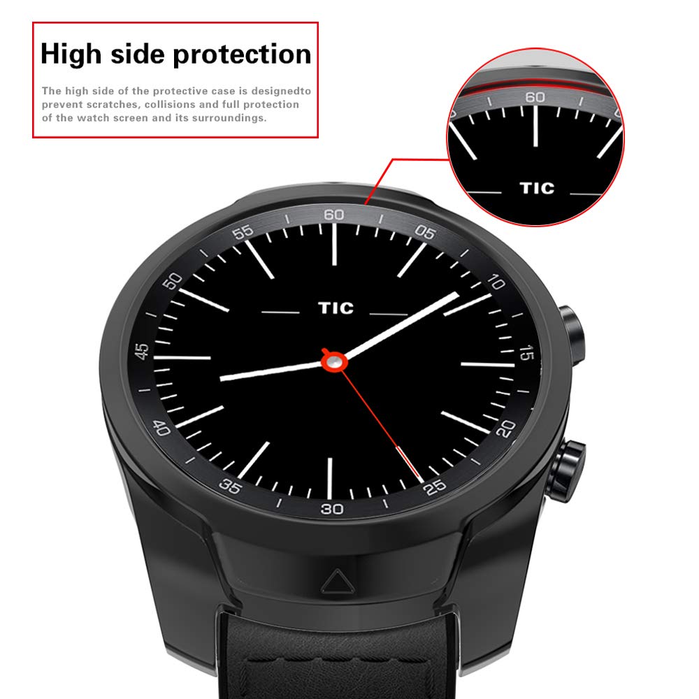 Blødt silikone etui til ticwatch pro smart watch beskyttelses etuier kofanger til tic watch pro watch cover slim plating tpu shell