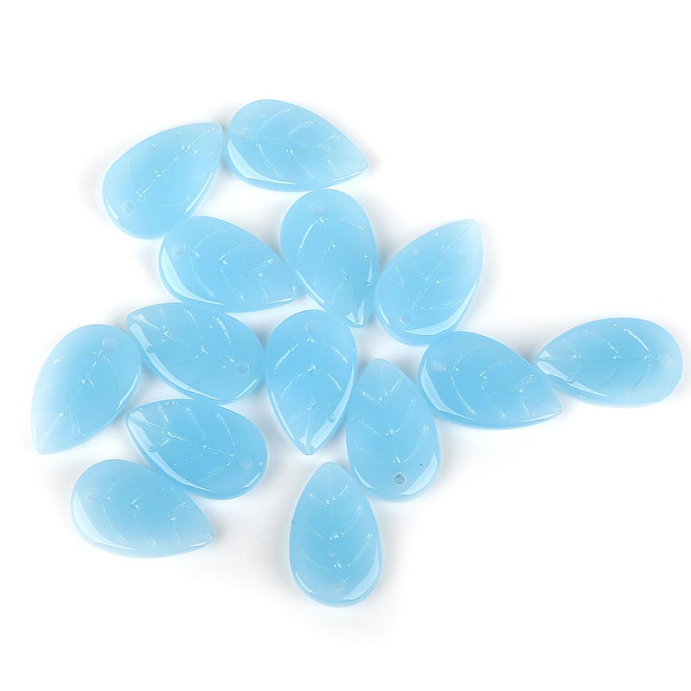 18x11mm Czech Glass Leaf Beads Jewelry Making Supply Czech Leaf Beads DIY Earring Finding Clothing Supplies 20pcs/bag: 02