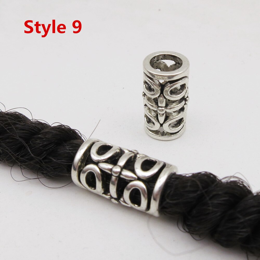 5 stk viking rune hår flette Grue seg skjegg dreadlock perler ringetone rør til hår menn kvinner tilbehør forskjellige 10 stiler: 5 stk stil 9