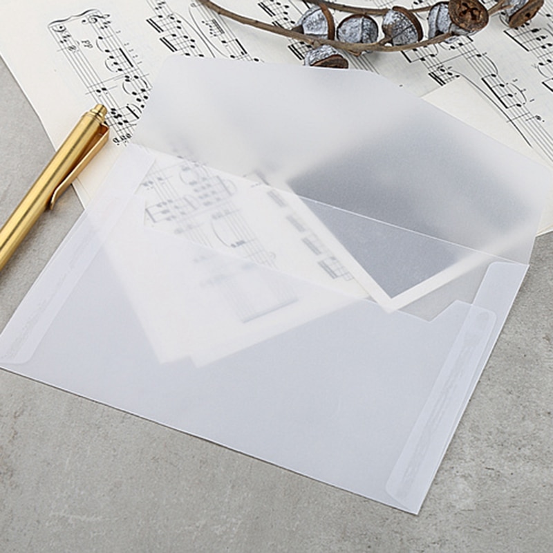 Sobres translúcidos de papel pergamino blanco de 50 Uds.