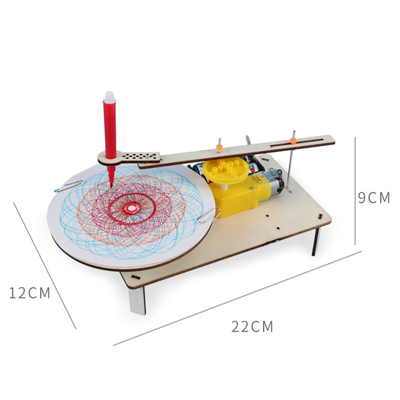 Traceur électrique en bois, bricolage, Robot de dessin, tige, modèle pour enfants, peinture automatique, Kits électroniques scientifiques, expérience