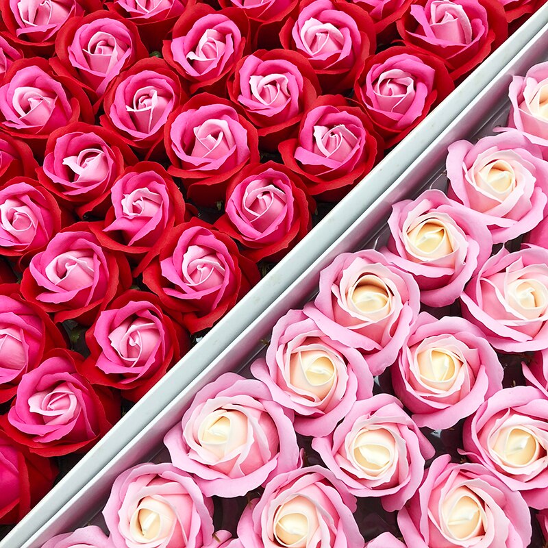 4.5cm tre lager tvål blomma rosetricolor overlay jul alla hjärtans dag bukett diy bröllop hand blommor konst