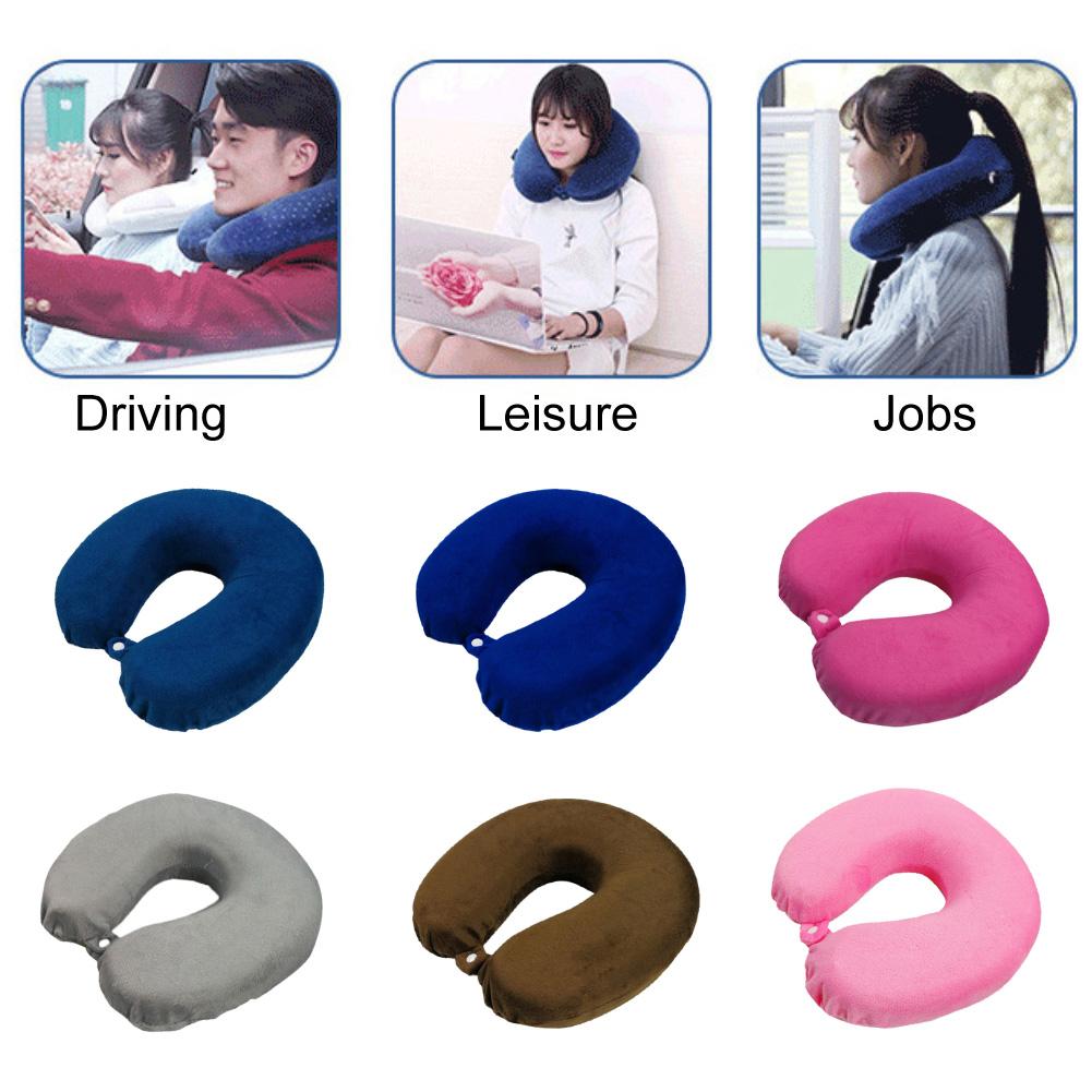 U Shape Travel Pillow For Airplane Inflatable Neck Pillow Travel