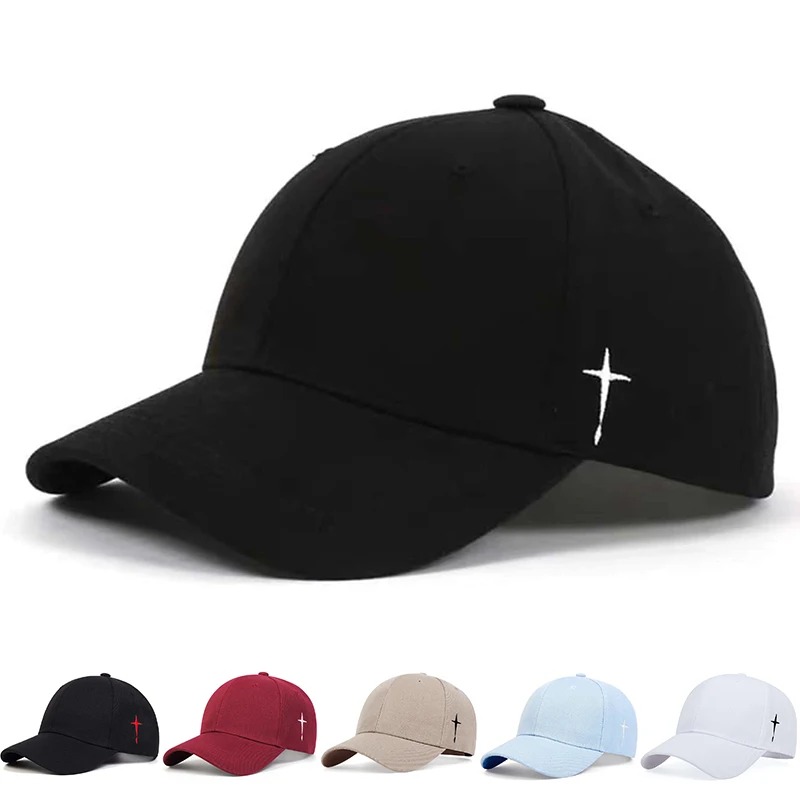 Gorras de béisbol con bordado de gota de agua cruzada Simple Unisex, sombrero informal ajustable para exteriores para primavera y otoño, sombrero protector solar