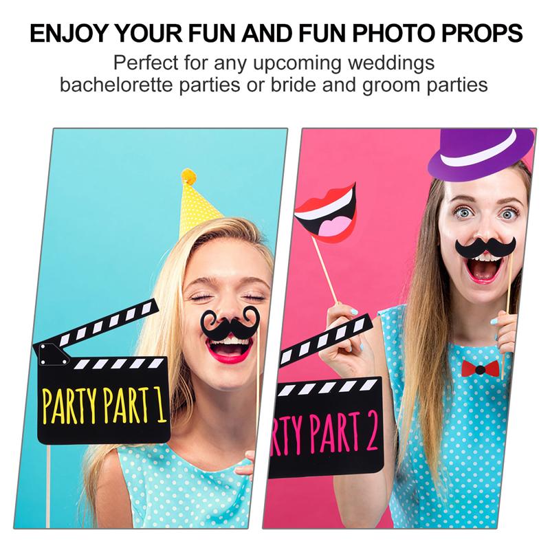 22Pcs Photo Prop Set Handheld Wedding Party Photo Prop Selfie Props