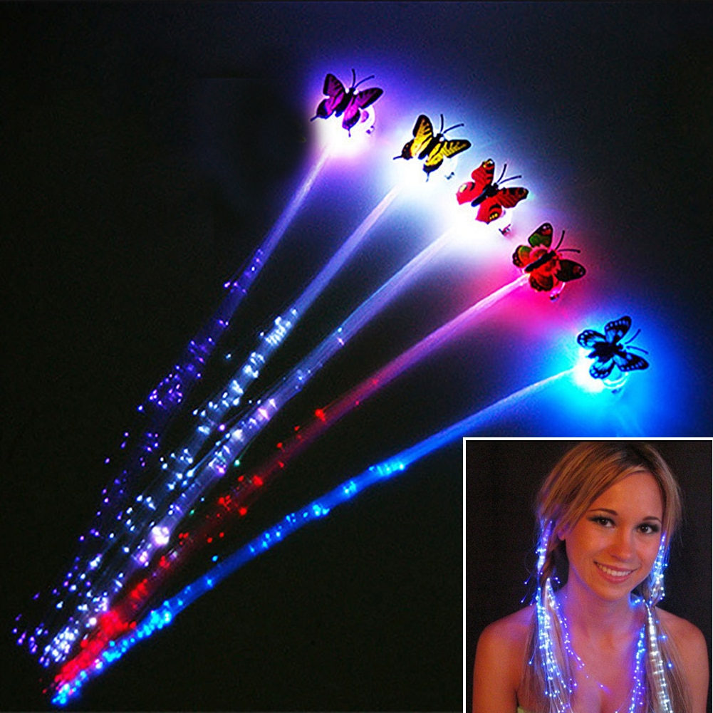 Led pigtail interesse vlechten meisjes haar ornament lichtgevende feest vlecht haarspeld flits vlecht led speelgoed haar gloeiend oplichtend speelgoed