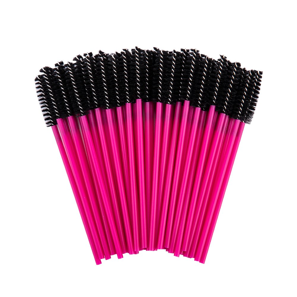 100 unids/pack nueva buena desechable pestañas maquillaje para pestañas cepillo Mini varitas de rímel de pincel para maquillaje herramienta de maquillaje: Black Rose