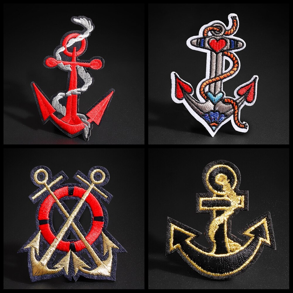 Piratenschip Badges Zeilen Serie Patches Voor Kleding Ijzer Op Anker Geborduurde Applique Badges Diy Kleding Accessoire