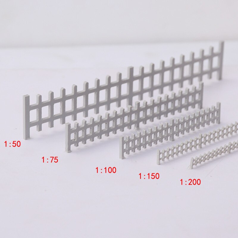 10pcs/lot 1/50-1/200 Scale Model Mini DIY Building Outdoor Abs Plastic White Model Fence For Building Desgin