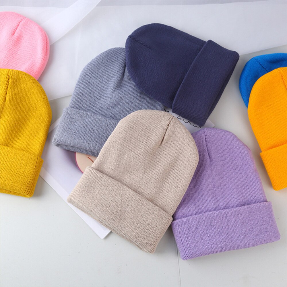 Winter Hats for Woman Beanies Knitted Solid Cute Hat Girl Autumn Beanie Caps Warmer Bonnet Ladies Casual Cap Outdoor Running