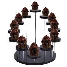 Cupcake Houder Transparant Stand Zwarte Mode Rack Cake Rack Houder Creatieve Cupcake Stands Feestartikelen Tool Decoratie