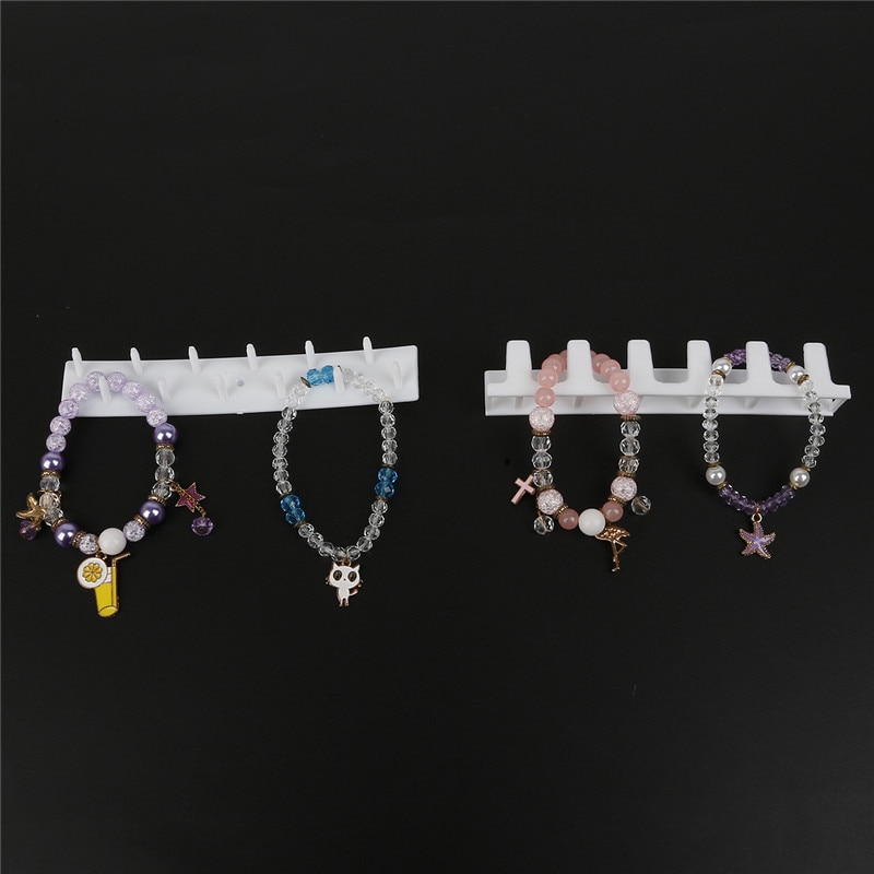 Crochet de rangement mural auto-adhésif 9 pièces | Support mural de rangement de bijoux, présentoir de bijoux, support de boucle d'oreille bague et collier, support de cintre