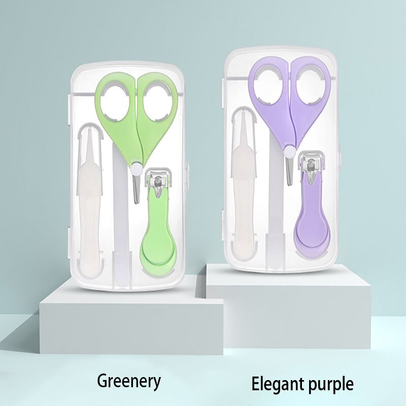 Soins de Santé de bébé Kit De Soins Des Ongles de Doigt Infantile Coupe-Ciseaux Tondeuse Boîte De Rangement Nettoyage Soins de Voyage À Usage Domestique