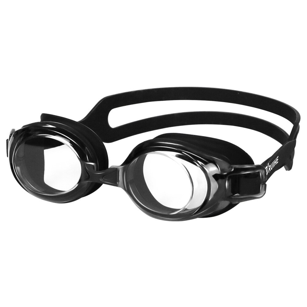 Schwimmen Brille, Nase Stück Austauschbare Schwimmen Brille mit Flache Linse für Männer Frauen Erwachsene Jugend freundlicher freundlicher, Anti-Nebel UV: Schwarz