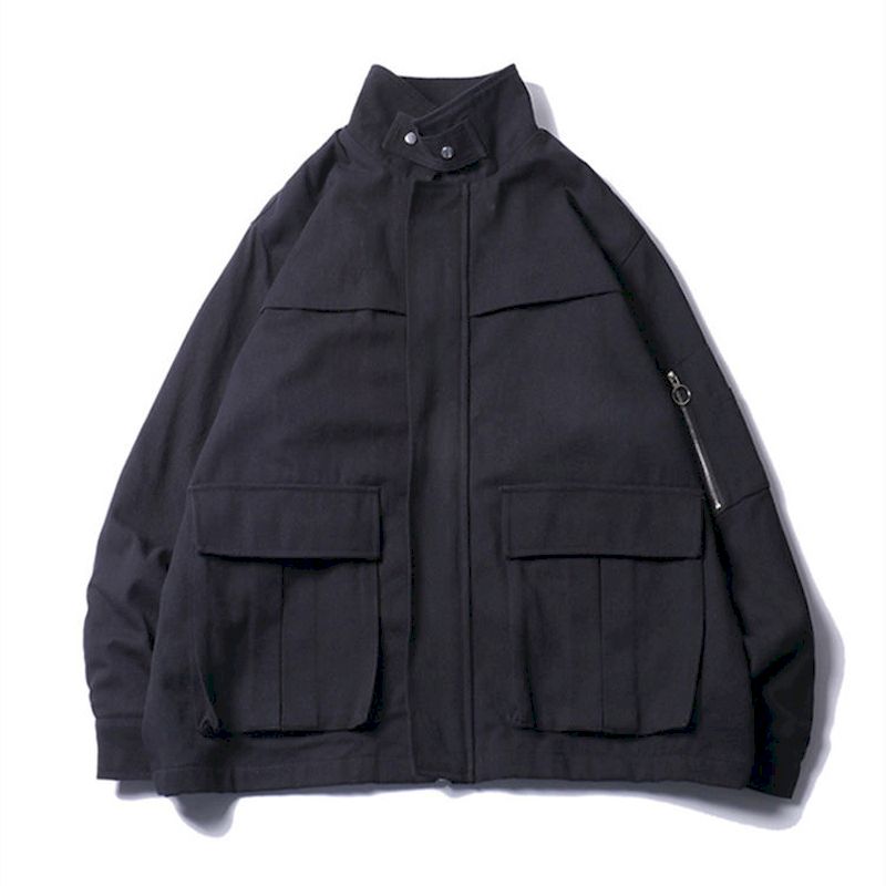 Diablo – veste safari pour hommes et femmes, manteau décontracté, tendance, multi-poches, style hongkongais, rétro, cool, pour étudiants coréens
