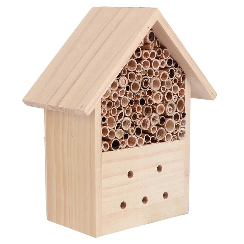 Outdoor Mini Durable Pine Wood Insect House Bee House Shelter Handwork Art Craft Garden Decoration Ornament Reptiles Living Box