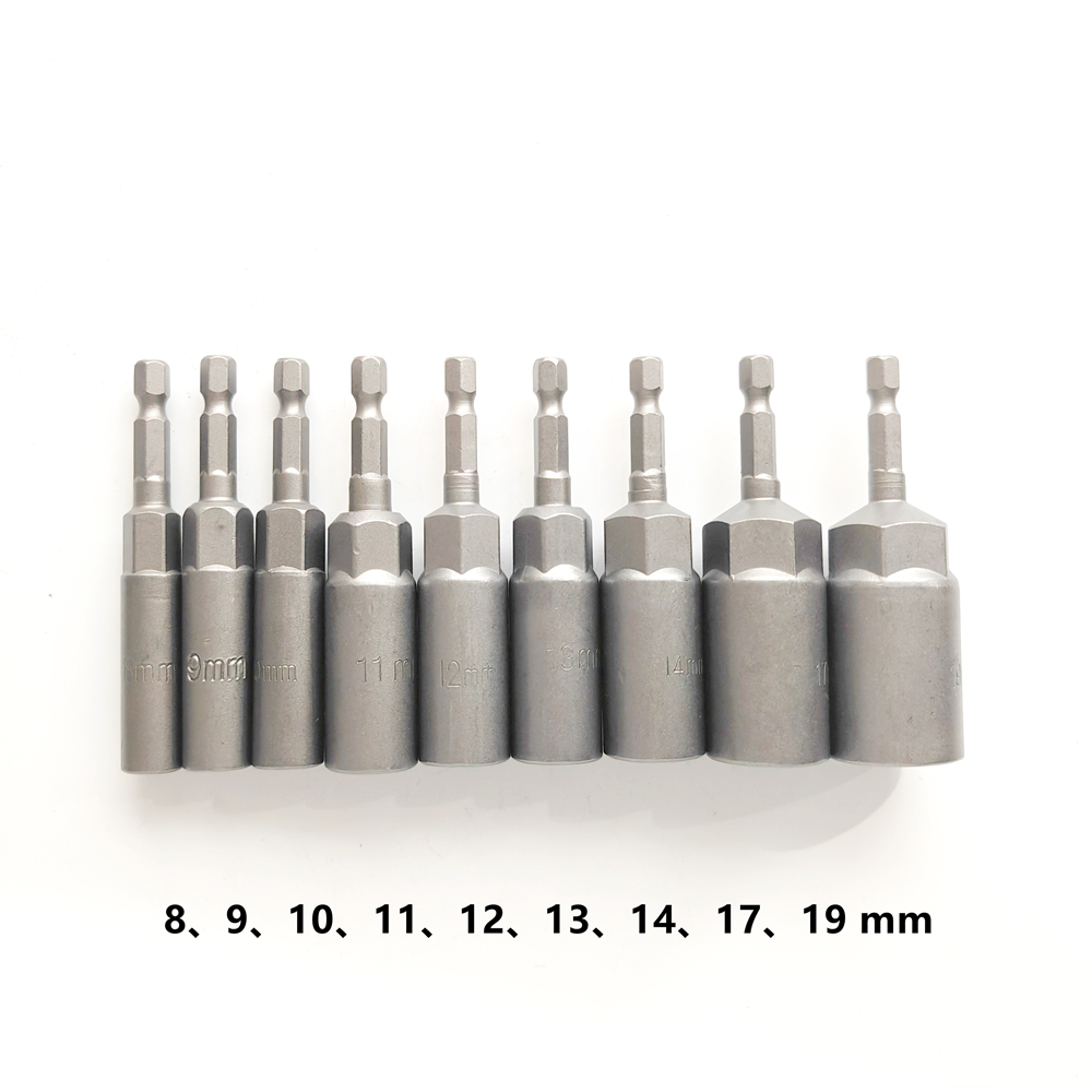 Krachtige 65mm/80mm/150mm douilles à douille hexagonale jeu de pilotes d'écrou pilotes d'écrou pilotes électriques perceuses électriques pilotes à percussion outils de réparation: Bleu