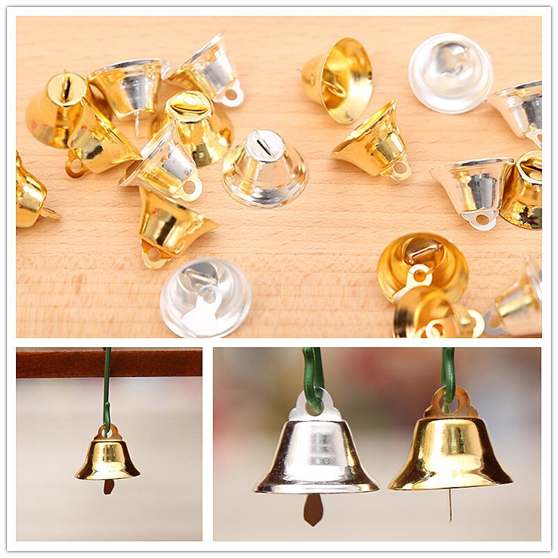 10pcs/lot Golden Bell Baby Rattles Baby Toys Hand Hold Jingle Shaking Bell Lovely Hand Shake Ring Baby Newborn Baby Toys