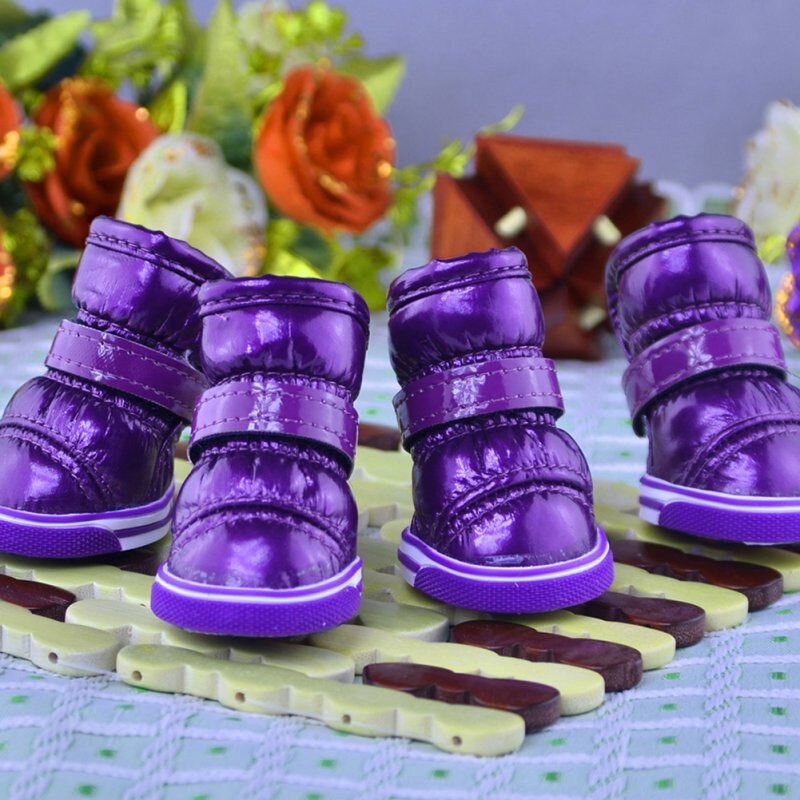 Winter Hond Schoenen Warme Snowboots Waterdichte Kleine Honden Non Slip Casual Schoenen Voor Chihuahua Teddy Pug Huisdierenproducten 4 Stks/partij