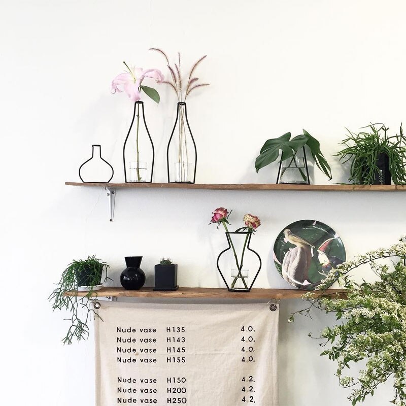 Retro järnlinje bord metall blommor vas solid växthållare moderna nordiska stilar minimalism heminredning järnbord blomvas