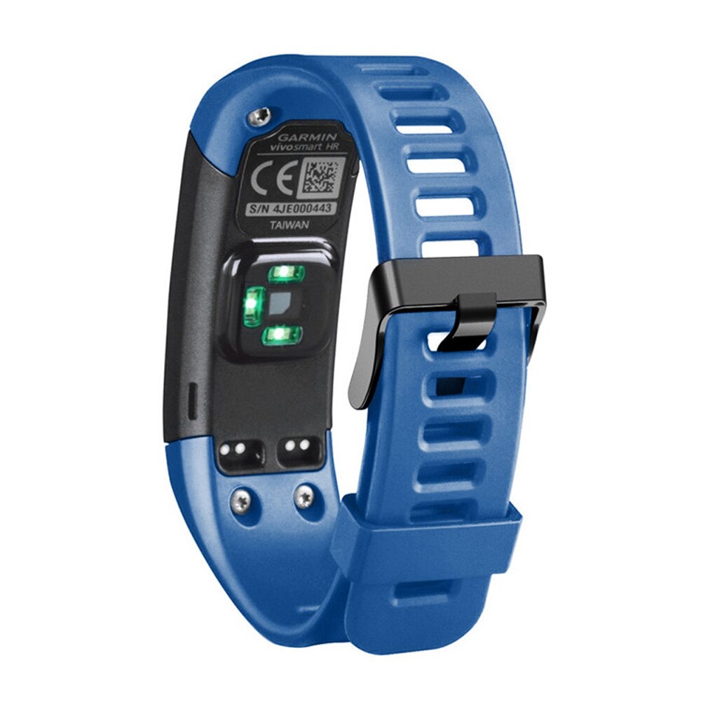 Til garmin vivo smart hr band udskiftning sport silikone armbånd rem band til garmin armbånd vivosmart hr band smart rem: Blå