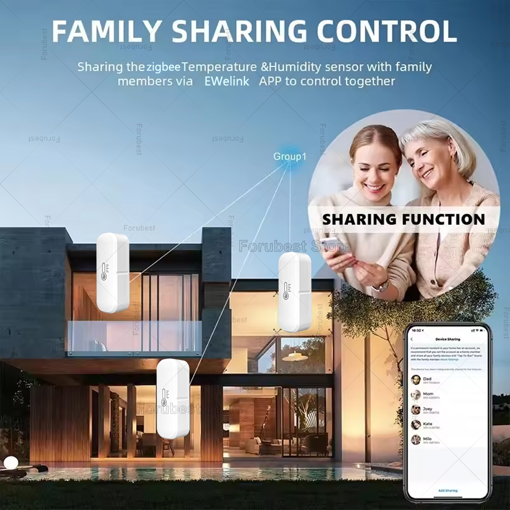 Ewelink ZigBee Smart Temperature Humidity Sensor APP Remote Monitoring Thermometer Hygrometer Controller For Alexa Google Alice