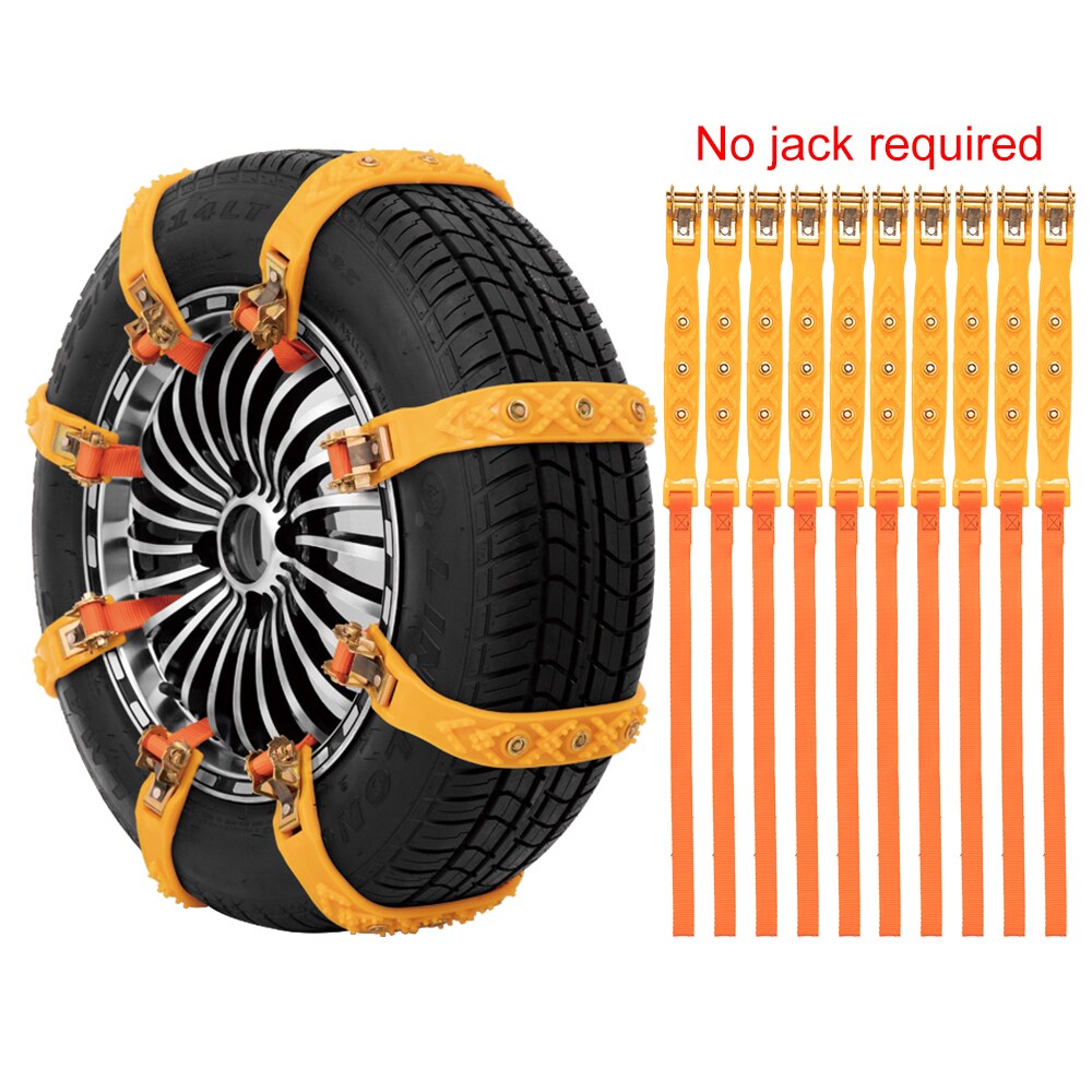 10pc Snow Chain SUV Universal Mud Snow Tire Chain Emergency Relief Ice Breaking Thick TPU Not Hurt Tires Snow Chains for Cars