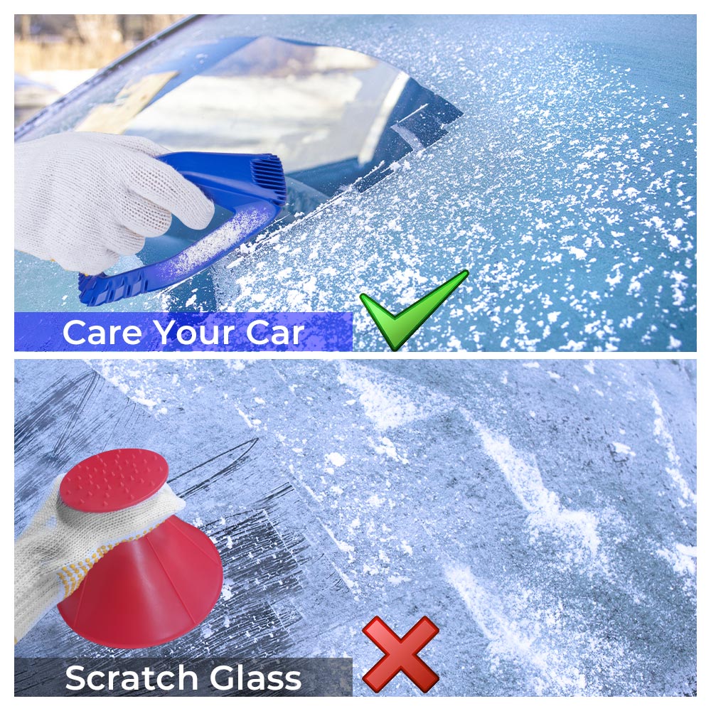 4-in-1 Car Ice Scraper Winter Multifunctional Snow Shovel For Car Auto SUV Windshield Cleaning Accessories 360° Durable