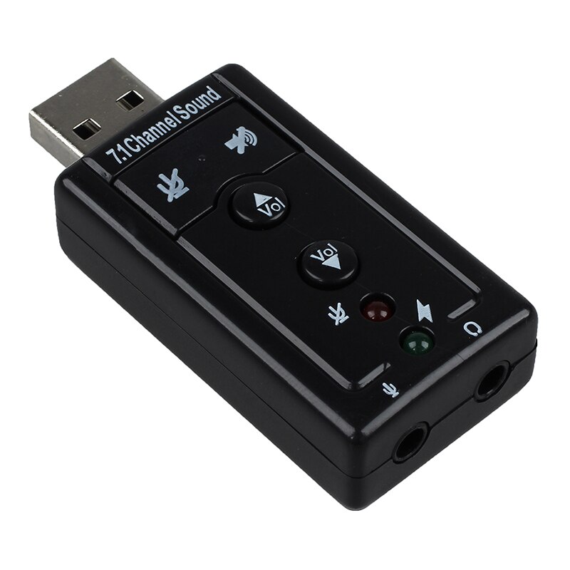 Black Sound Card 7.1 External USB 2.0 Audio Adapter Drivers CD