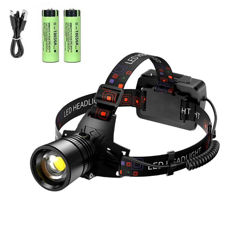 Potente faro LED de aleación de aluminio, faro delantero LED de 3 modos, linterna frontal impermeable para exteriores: changeable