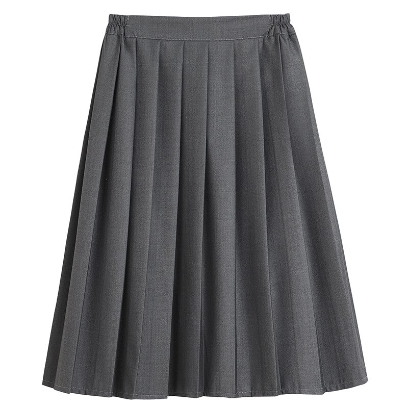 Uniforme japonais JK, uniforme scolaire des élèves, uniforme de classe, Style collège, taille élastique, jupe plissée gris foncé, jupe mi-longue