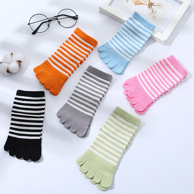 4-12Y Jungen Mädchen lässig Sport Atmungs Fünf-Zehe Socke für freundlicher Socken Mehrfarbig Baumwolle gestreift freundlicher-Finger Kleidung zeug