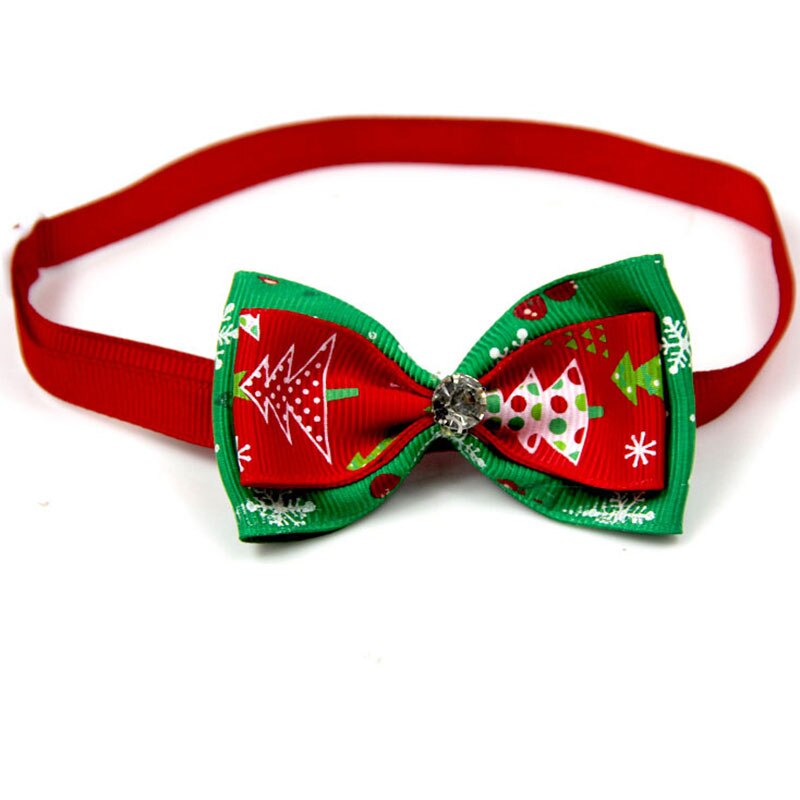 1PCS Adjustable Dog Cat Bow Tie Reflective Tape Neck Tie Pet Dog Bow Tie Pet Christmas Series Pet Bow Tie For Pet Accessories: 07 1pcs