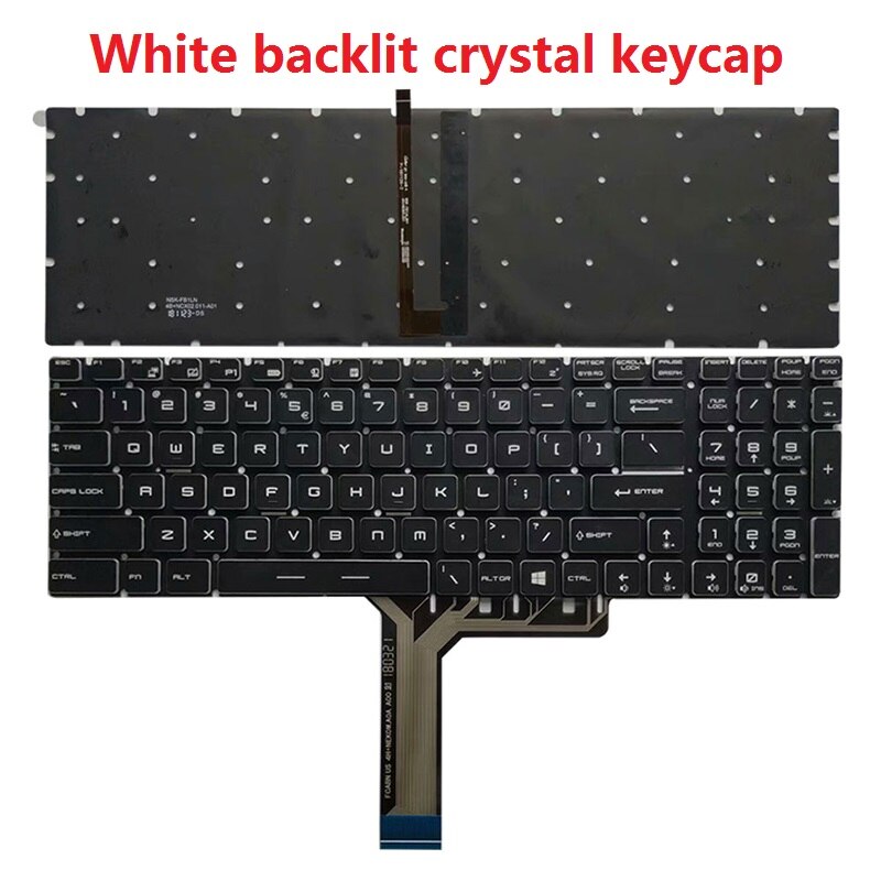 US laptop keyboard For MSI MS-1771 MS-1772 MS-1773 MS-1775 MS-1776 US keyboard: white backlight