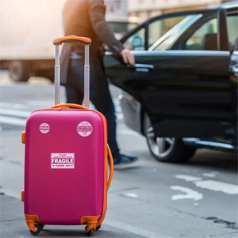 100 Stuks Roze Kwetsbare Item Waarschuwingslabel, Zelfklevende Kwetsbare Goederen Gebruik Precautions Sticker Voor Kartonnen Envelop Doos