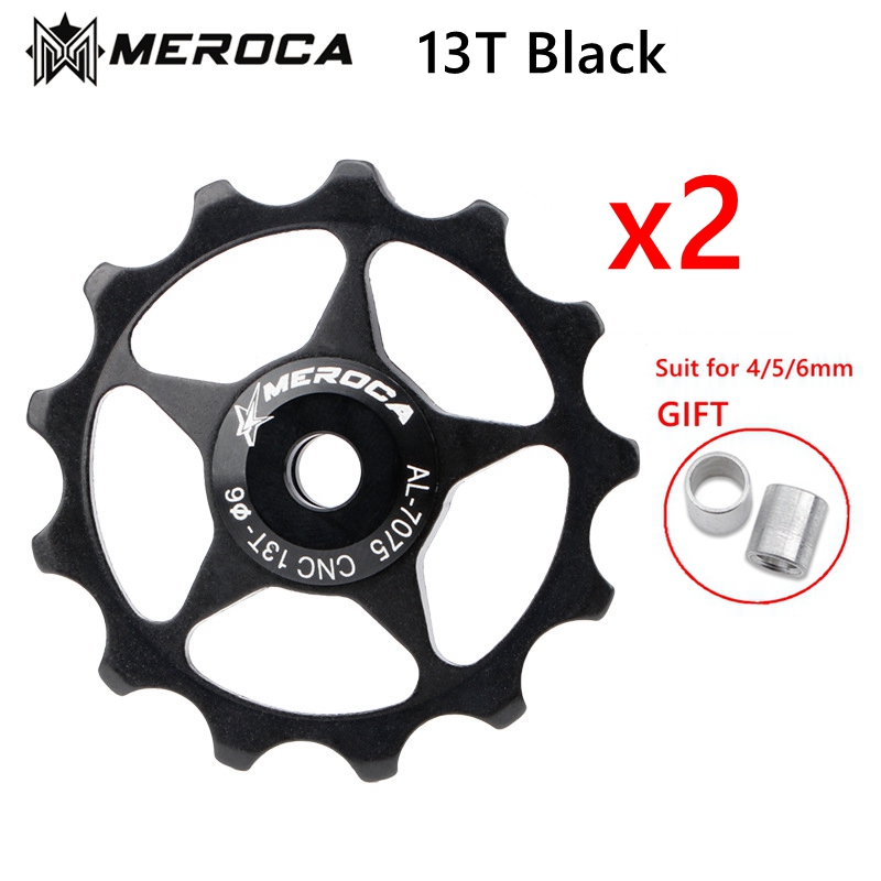 MEROCA 2 stücke MTB Rennrad Schaltwerk Rolle einstellen Fahrrad Jockey führen Rad Unterstützung 8-11 Geschwindigkeit 11T 13T für Shimano Sram: Licht Grün