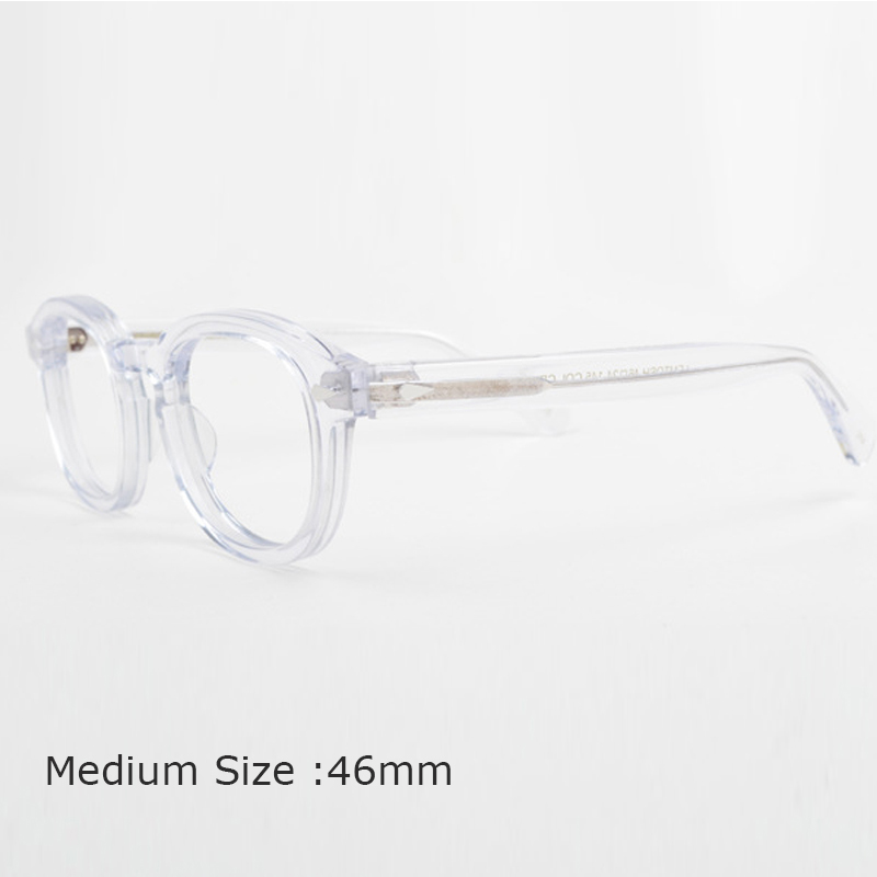 Lunettes Johnny Depp-monture de lunettes pour hommes et femmes, avec boîte et étui d'ordinateur, optique rétro, monture de lunettes, verres transparents: QF165-C11-M46mm