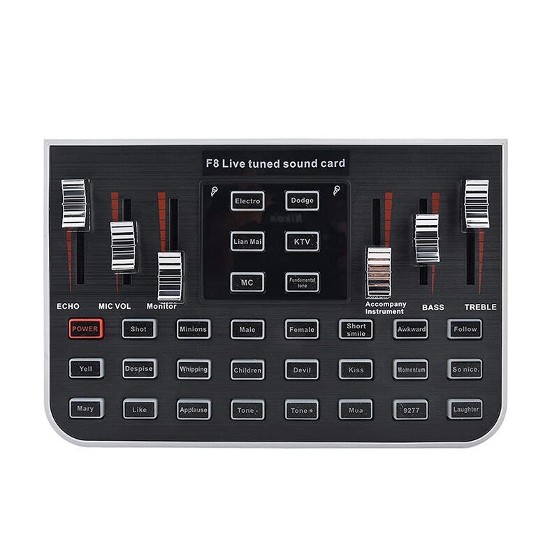 USB Sound Cards Audio Interface F8/F9 18 Sound Effects Bluetooth Audio USB Headset Microphon External Live Sound Card: F8