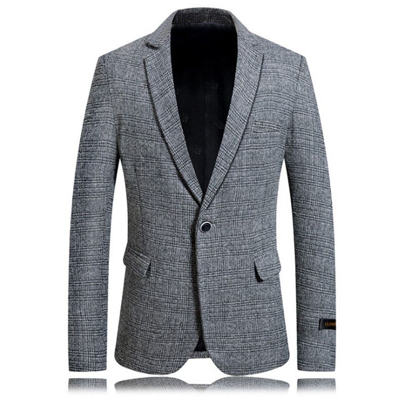Herre slim fit blazer casual enkelt knap herre jakkesæt jakker business plaid jakker blazere,terno masculino