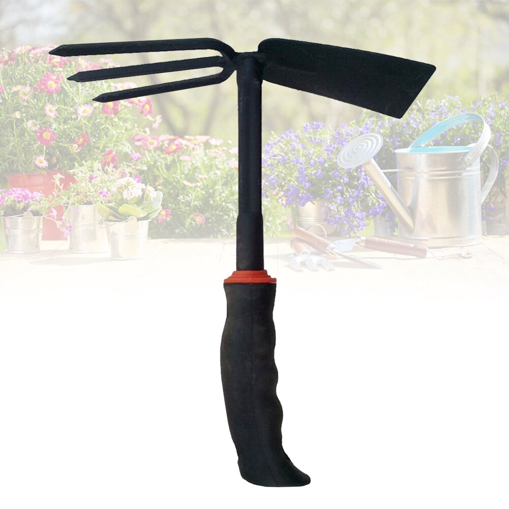Weeding Hand Tool Two Head Non Slip Iron Digger Portable With Fork Rustproof Cultivator Garden Hoe Multipurpose Durable