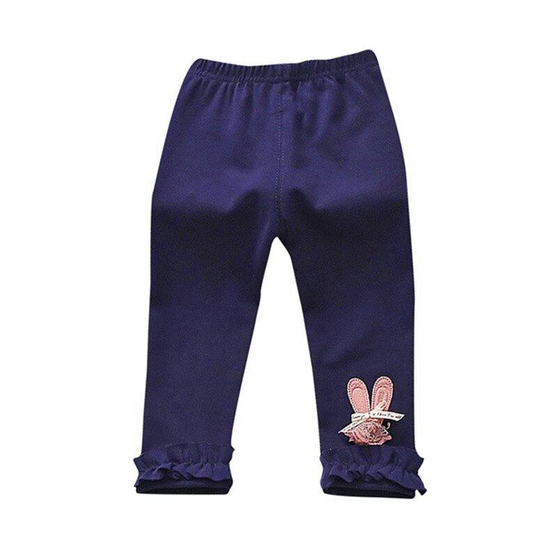 Baby Girl Stretch Leggings Pants Spring and Autumn Toddler Child Skinny Trousers pink color Rabbit Pattern Pants u