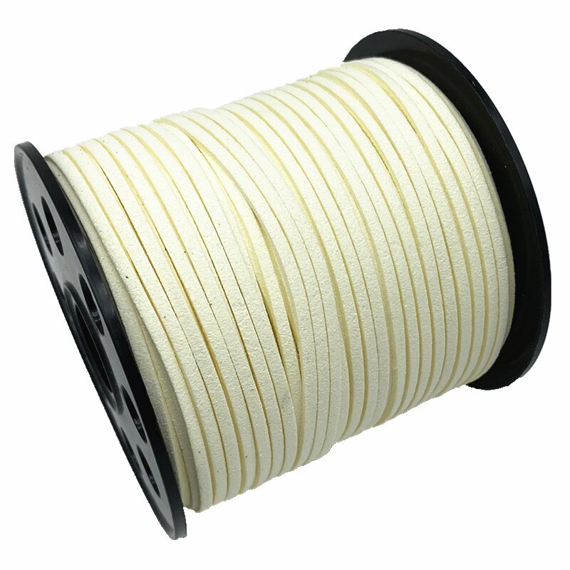 Cordón plano de gamuza trenzada de imitación, cuerda de rosca hecha a mano de cuero de terciopelo coreano de 5 yardas y 3mm para DIY, suministros de joyería # Ro: 18